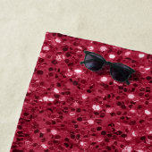 Dunkelrosa Magenta-Imitate Glitzern Monogramm Strandtuch (Beispiel)