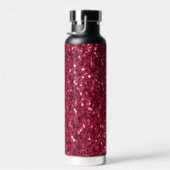 Dunkelrosa Magenta-Imitate Glitzern Monogramm Trinkflasche (Rechts)