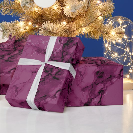 dunkelrosa Marmorstruktur 2 Geschenkpapier (Feiertage)