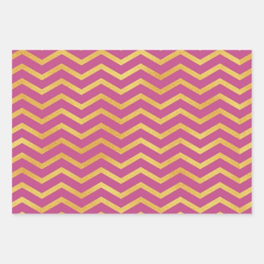 Dunkelrosa mit goldenen Farbmustern Geschenkpapier Set (Vorderseite 2)