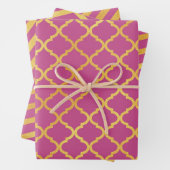 Dunkelrosa mit goldenen Farbmustern Geschenkpapier Set (Beispiel)