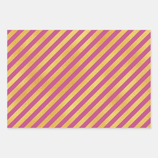 Dunkelrosa mit goldenen Farbmustern Geschenkpapier Set (Vorderseite 2)