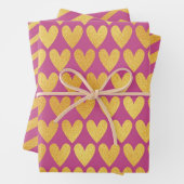 Dunkelrosa mit goldenen Farbmustern Geschenkpapier Set (Beispiel)