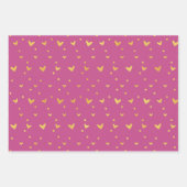 Dunkelrosa mit goldenen Farbmustern Geschenkpapier Set (Vorderseite)