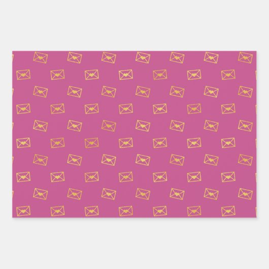 Dunkelrosa mit goldenen Farbmustern Geschenkpapier Set (Vorderseite 3)