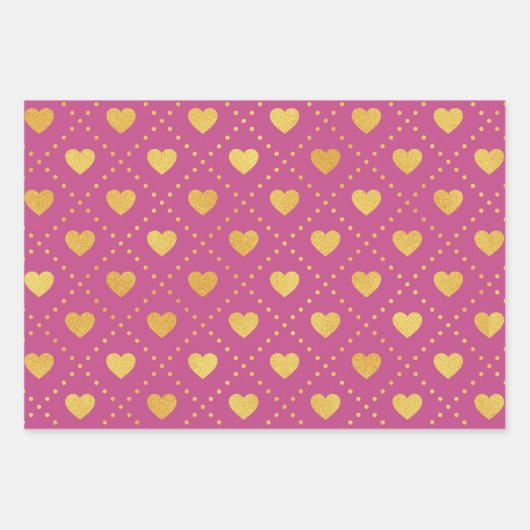 Dunkelrosa mit goldenen Farbmustern Geschenkpapier Set (Vorderseite 2)