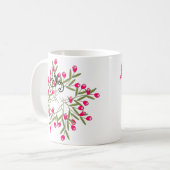 Dunkelrosa-Mode-Tasse Kaffeetasse (Vorderseite Links)
