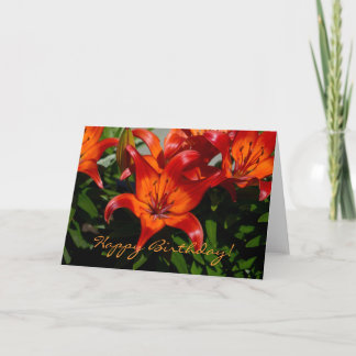 Dunkelrosa Orange Lily Karte