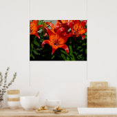 Dunkelrosa Orangefarbene Lilie Poster (Küche)