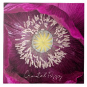 Dunkelrosa Orientalischer Mohn Blumen Fliese (Vorderseite)