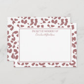 Dunkelrosa Personalisierter Leopard Dankeskarte (Vorne/Hinten)
