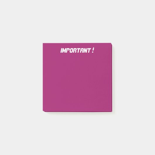 Dunkelrosa Post-it Klebezettel (Vorderseite)