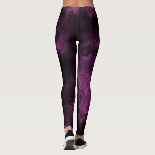 Dunkelrosa Räuchermarmor Leggings (Rückseite)