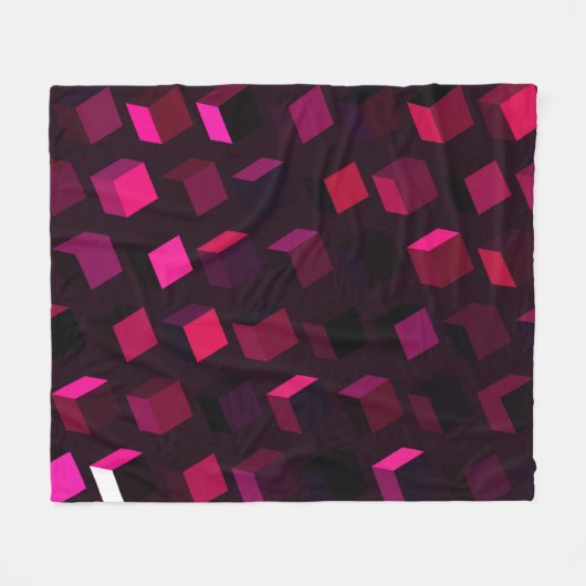 Dunkelrosa Rhombus: Abstrakte Einrichtung Fleecedecke (Vorderseite (Horizontal))