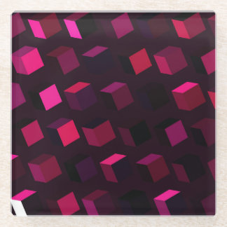 Dunkelrosa Rhombus: Abstrakte Einrichtung Glasuntersetzer