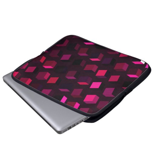 Dunkelrosa Rhombus: Abstrakte Einrichtung Laptopschutzhülle (Vorne Knopf)