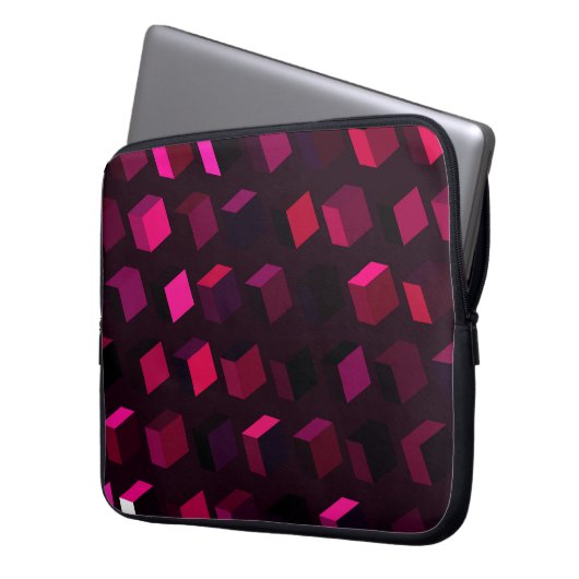 Dunkelrosa Rhombus: Abstrakte Einrichtung Laptopschutzhülle (Vorderseite Links)