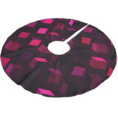 Dunkelrosa Rhombus: Abstrakte Einrichtung Polyester Weihnachtsbaumdecke (Schrägansicht)