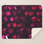 Dunkelrosa Rhombus: Abstrakte Einrichtung Sherpadecke (Vorderseite (Horizontal))