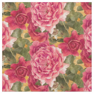 Dunkelrosa Rosen Blumenmuster Stoff