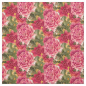 Dunkelrosa Rosen Blumenmuster Stoff (Muster)