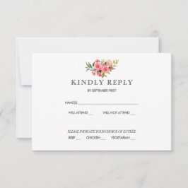 Dunkelrosa Roses Dusty Rose Wedding RSVP Invitati Einladung