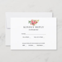 Dunkelrosa Roses Dusty Rose Wedding RSVP Invitati Einladung