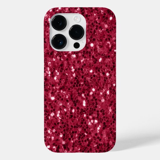 Dunkelrosa rote Magenta Imitate Glitzern Glitzer Case-Mate iPhone Hülle (Rückseite)