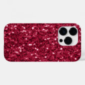 Dunkelrosa rote Magenta Imitate Glitzern Glitzer Case-Mate iPhone Hülle (Rückseite (Horizontal))