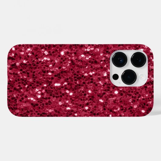 Dunkelrosa rote Magenta Imitate Glitzern Glitzer Case-Mate iPhone Hülle (Rückseite (Horizontal))