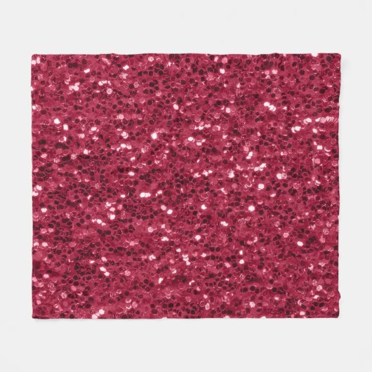 Dunkelrosa rote Magenta Imitate Glitzern Glitzer Fleecedecke (Vorderseite (Horizontal))