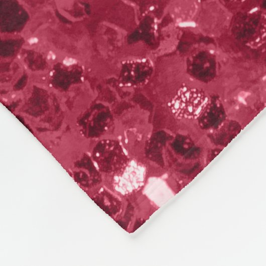 Dunkelrosa rote Magenta Imitate Glitzern Glitzer Fleecedecke (Ecke)