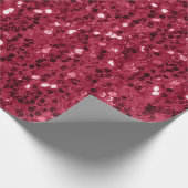 Dunkelrosa rote Magenta Imitate Glitzern Glitzer Geschenkpapier (Ecke)