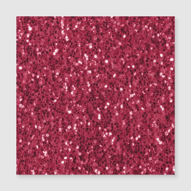 Dunkelrosa rote Magenta Imitate Glitzern Glitzer Magnetkarte (Vorderseite)