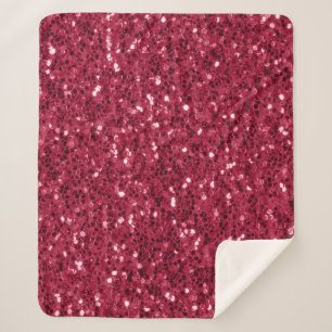 Dunkelrosa rote Magenta Imitate Glitzern Glitzer Sherpadecke