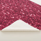 Dunkelrosa rote Magenta Imitate Glitzern Glitzer Sherpadecke (3/4)
