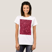 Dunkelrosa rote Magenta Imitate Glitzern Glitzer T-Shirt (Vorne ganz)