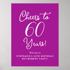 Dunkelrosa ruft zum 60-jährigen Party für das Ruhe Poster