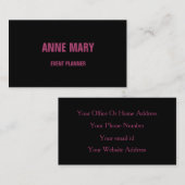 Dunkelrosa Schwarz benutzerdefinierte Farbe Elegan Visitenkarte (Vorne/Hinten)