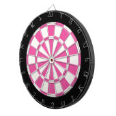 dunkelrosa Schwarz und Weiß Dartscheibe (Vorderseite rechts)