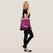 Dunkelrosa Schwarzer Glitzer Monogram Modern Luxus Tasche (Am Model)