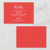 Dunkelrosa und Gold Unterkunft Details Karte (Vorne/Hinten)