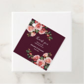 Dunkelrosa und rote Rosen bordeauxrote Hochzeit Geschenkanhänger (Beispiel)
