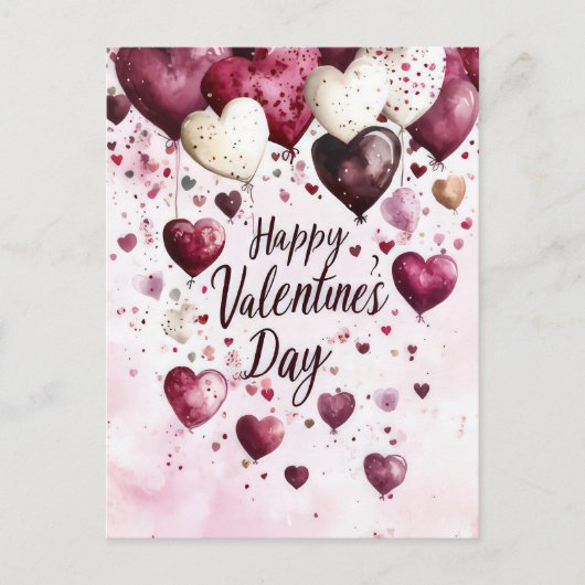 Dunkelrosa und weiße Herzchen Valentins Gruß Postkarte (Vorderseite)