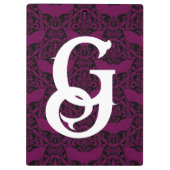 Dunkelrosa Vampire Bat Muster Gothic Klemmbrett (Rückseite)