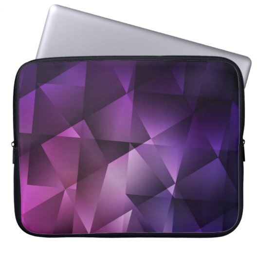 Dunkelrosa Vintager Polygonalschimmer Laptopschutzhülle (Vorderseite)