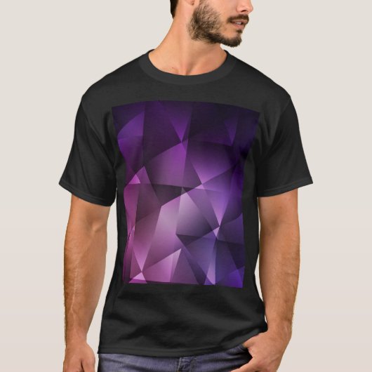 Dunkelrosa Vintager Polygonalschimmer T-Shirt (Vorderseite)