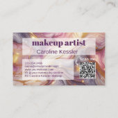 Dunkelrosa Violet Lila Goldmarmor Kunstmuster Visitenkarte (Rückseite)