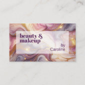 Dunkelrosa Violet Lila Goldmarmor Kunstmuster Visitenkarte (Vorderseite)