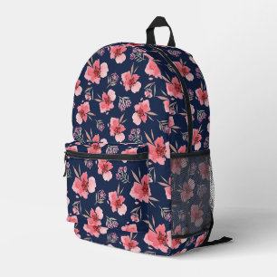 Dunkelrosa Watercolor-Muster Bedruckter Rucksack